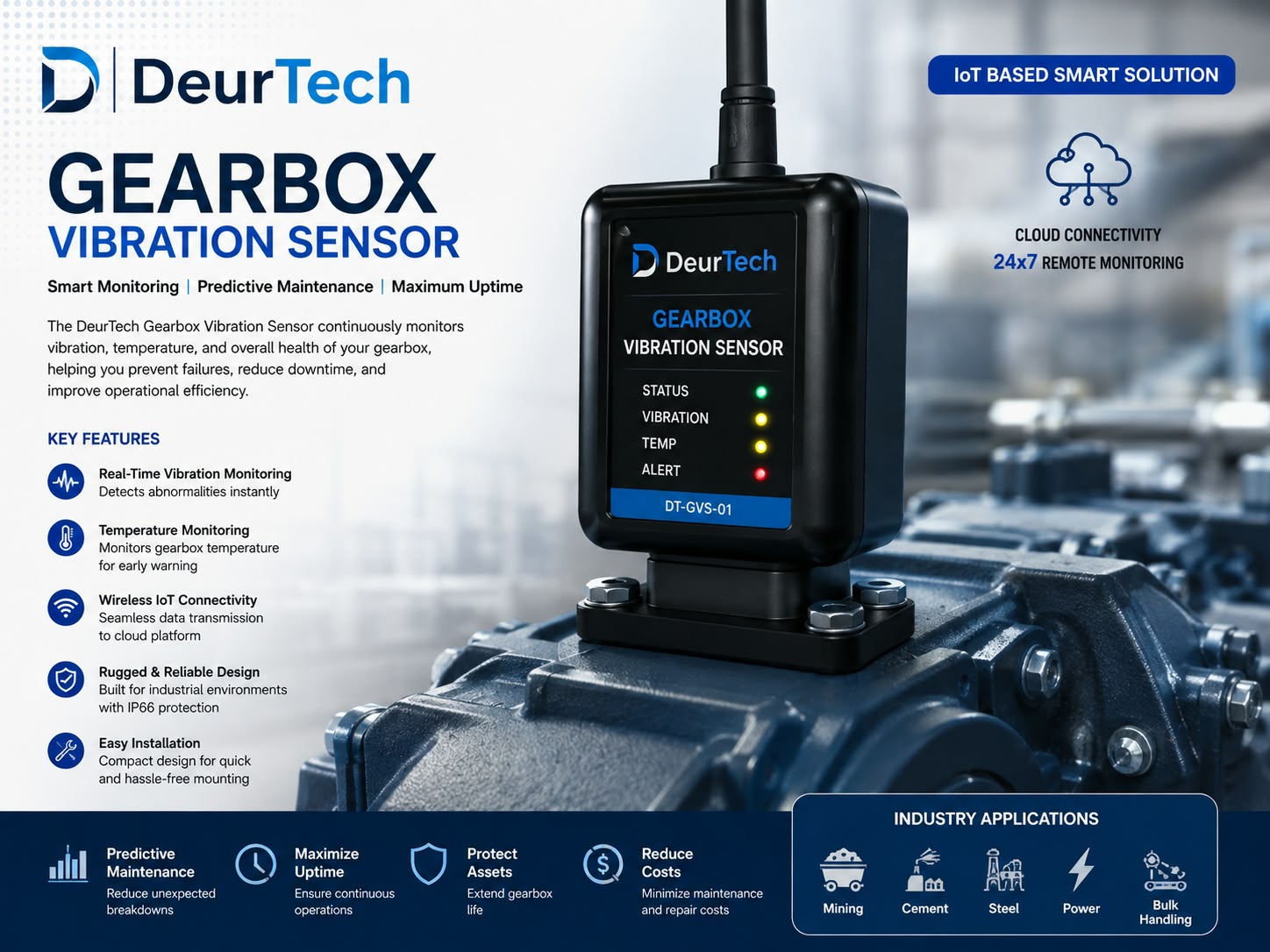 DeurTech Gearbox Vibration Sensor DT-GVS-01